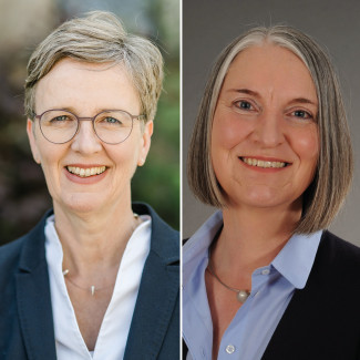 Dekanin Stefanie Ott-Frühwald und Pfarrerin Angela Smart (v.l.n.r.)